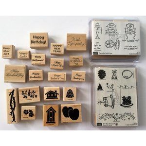 STAMPIN UP 34 Rubber Stamp Set Collection Birthday